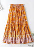 Boho Skirts in Floral in Indian Yellow Mustard For Women